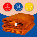 Russell Hobbs Electric Heated Throw Blanket - Orange Sherpa Microfleece 130x180cm, Digital Remote, 9 Heat Settings, Auto Shutoff RHHT1003OR - Damaged Box