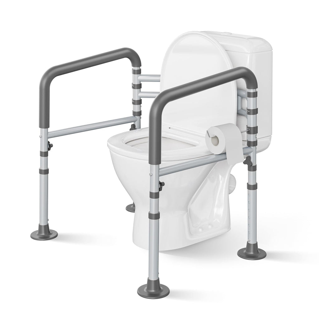 Loyoda Toilet Safety Rails - Height & Width Adjustable Toilet Frame Handles for Seniors, Pregnant, Disabled - Damaged Box