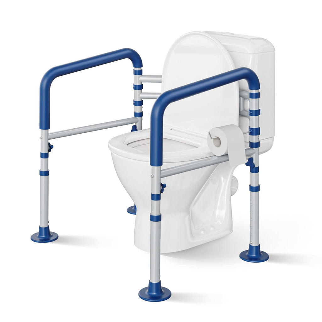Loyoda Toilet Safety Rails - Height & Width Adjustable Toilet Frame Handles for Seniors, Pregnant, Disabled - Damaged Box