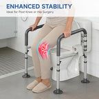 Loyoda Toilet Safety Rails - Height & Width Adjustable Toilet Frame Handles for Seniors, Pregnant, Disabled - Damaged Box
