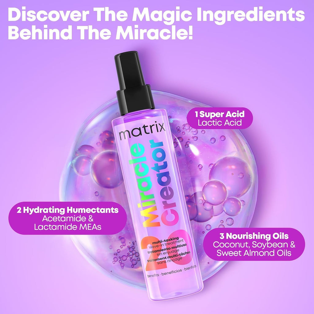 Matrix, Miracle Creator 20-in-1 Leave-In Spray, Heat Protection 190ml - New