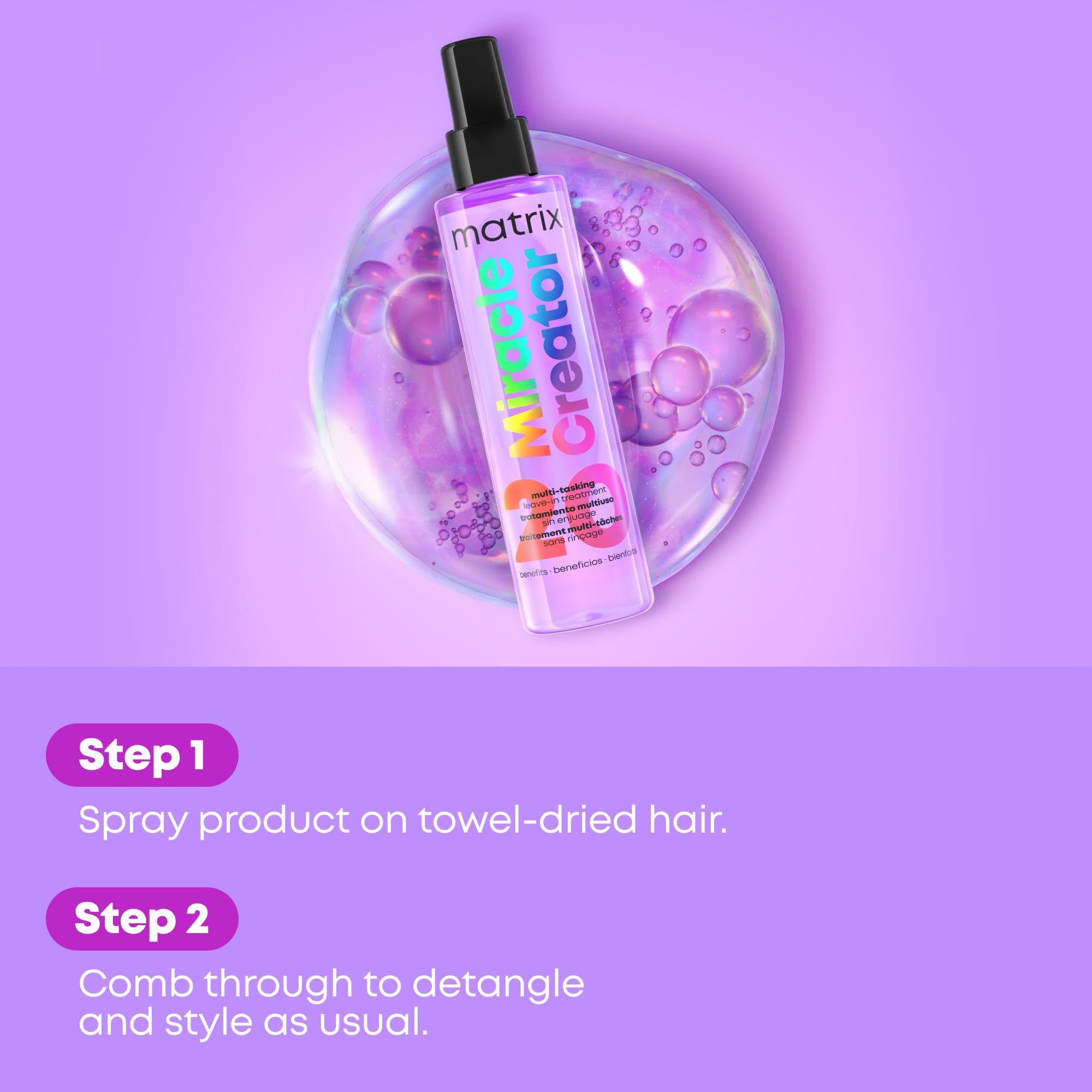 Matrix, Miracle Creator 20-in-1 Leave-In Spray, Heat Protection 190ml - New