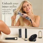 BarberBoss All-in-One Hot Air Styler, Professional Fast Drying Hair Dryer, Anti Frizz, Negative Ionic Technology Air Styler, Volumiser and Curler, Straightener, High Speed Hair Styling Tool, QR-8820 - New