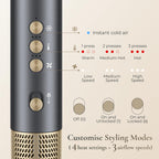 BarberBoss All-in-One Hot Air Styler, Professional Fast Drying Hair Dryer, Anti Frizz, Negative Ionic Technology Air Styler, Volumiser and Curler, Straightener, High Speed Hair Styling Tool, QR-8820 - New