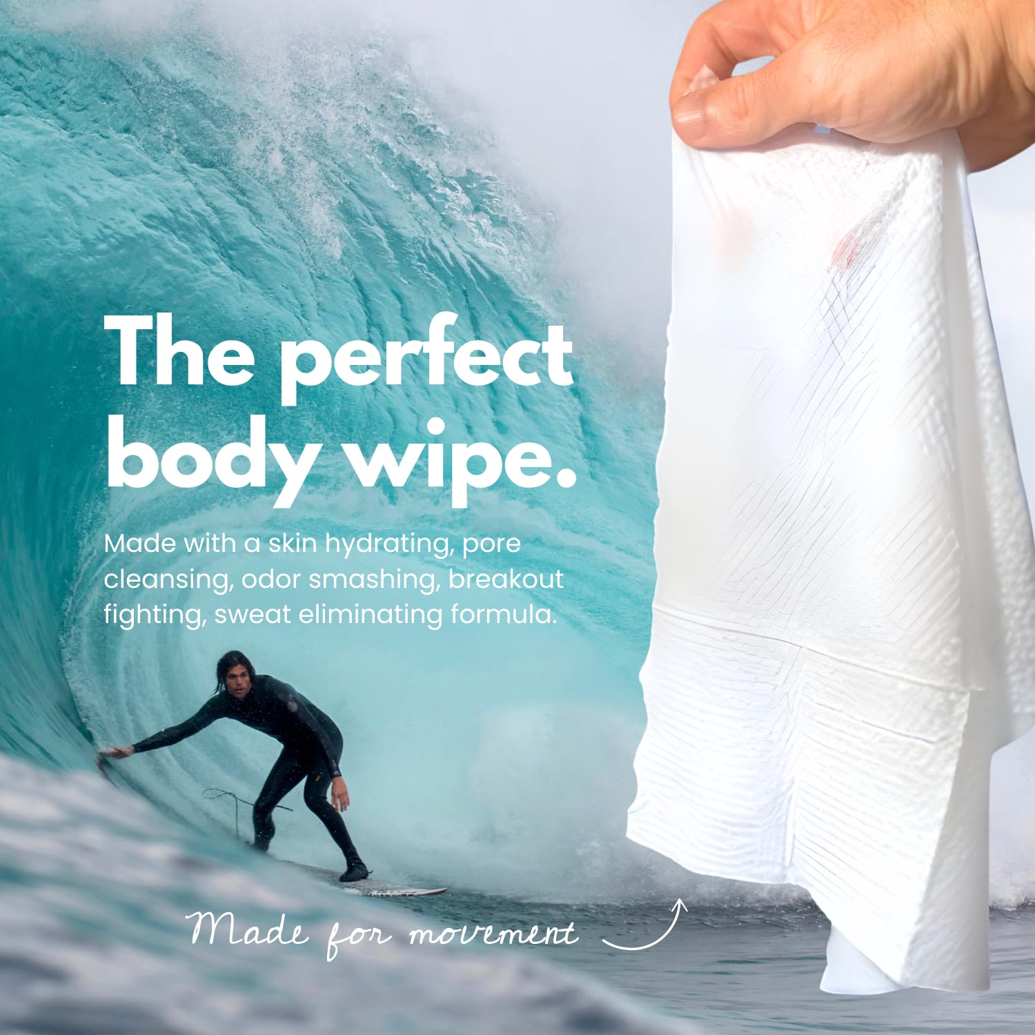Shower Sheet Body Wipes - Individually Wrapped, Extra Large 12"x12", 10 Pack - Gym Bag, Travel, Camping, No Rinse Wash Cloths - Damaged Box