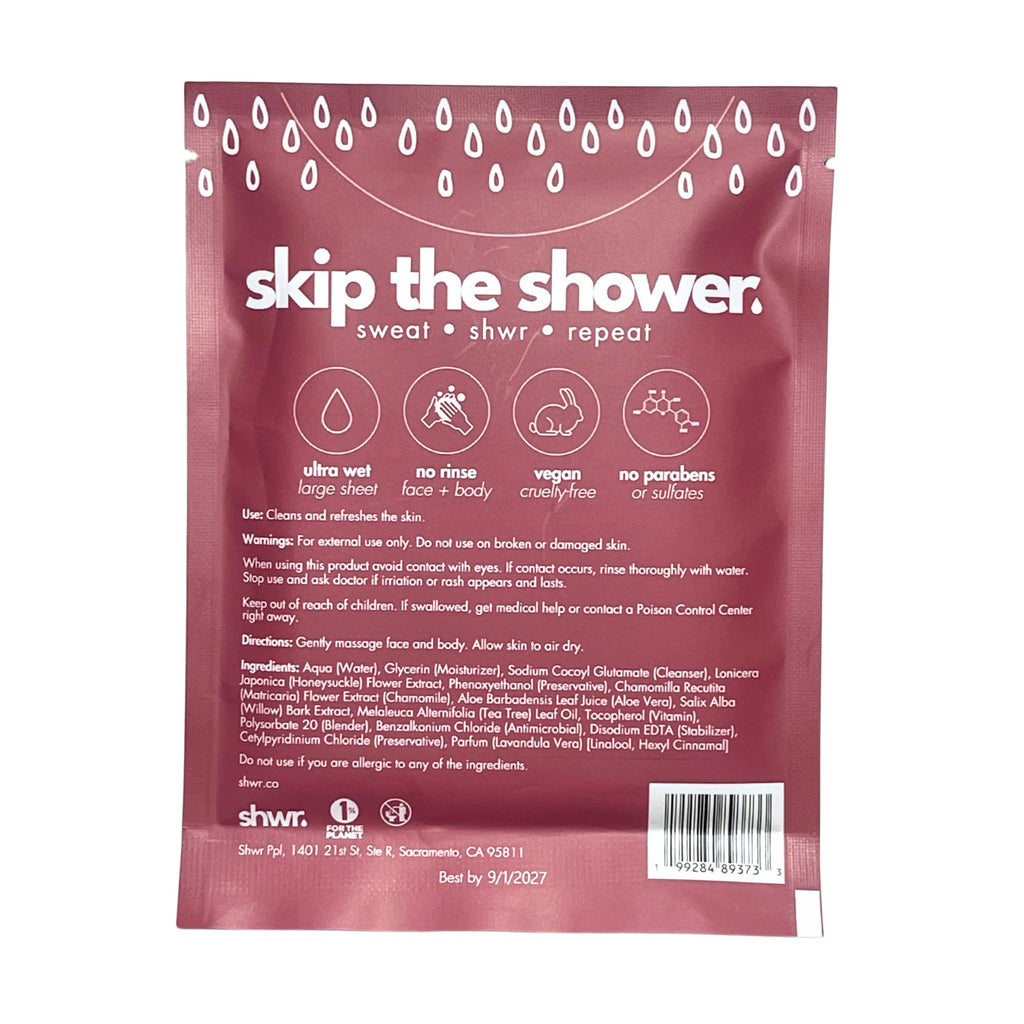 Shower Sheet Body Wipes - Individually Wrapped, Extra Large 12"x12", 10 Pack - Gym Bag, Travel, Camping, No Rinse Wash Cloths - Damaged Box