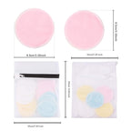 Reusable Makeup Remover Pads - Bamboo Fiber Organic Cotton Rounds - Washable Zero Waste Face Eye Pads - 16 Pcs with Bags - Damaged Box