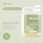 Miniml Hand Wash Liquid 5L Refill - Lime Basil Mandarin - Vegan Cruelty-Free Hand Skin Body Wash Gel Sensitive Skin Bulk Eco Pack - Damaged Box