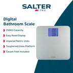 Salter Max Digital Bathroom Scale - 250kg Capacity - Supersize LCD Display - Body Weight Monitor - Damaged Box