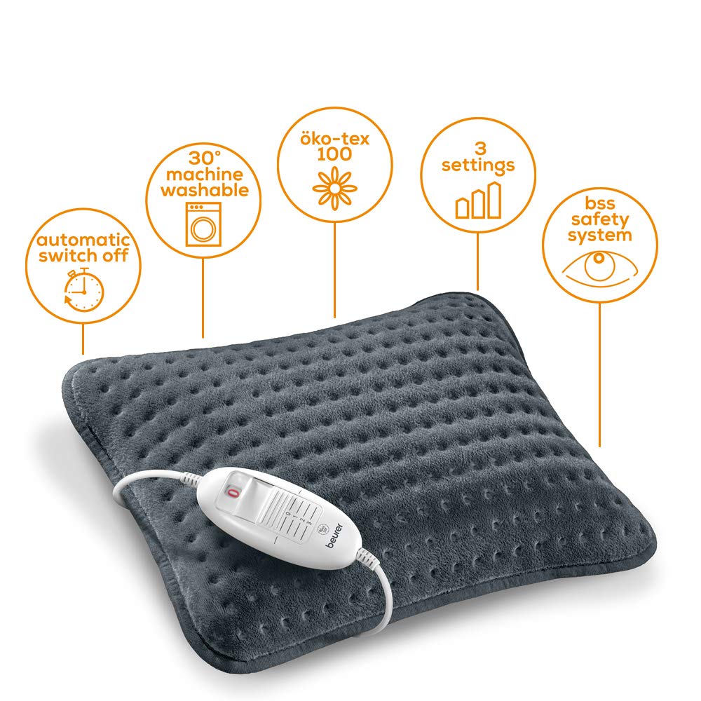 Beurer HK 48 Cosy Sofa Heating Pad - Rapid Heat, 3 Settings, Auto Shut-Off, Reversible Cushion - 40x30cm - 1 Pack - Damaged Box