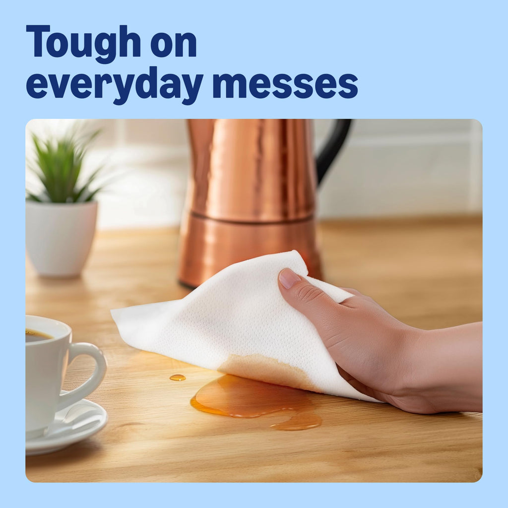 by Amazon Super Absorbent Kitchen Towel 3-Ply - 12 Rolls (4x3) - 80 Sheets Per Roll - FSC Certified Paper Towels - Damaged Box