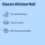 by Amazon Super Absorbent Kitchen Towel 3-Ply - 12 Rolls (4x3) - 80 Sheets Per Roll - FSC Certified Paper Towels - Damaged Box