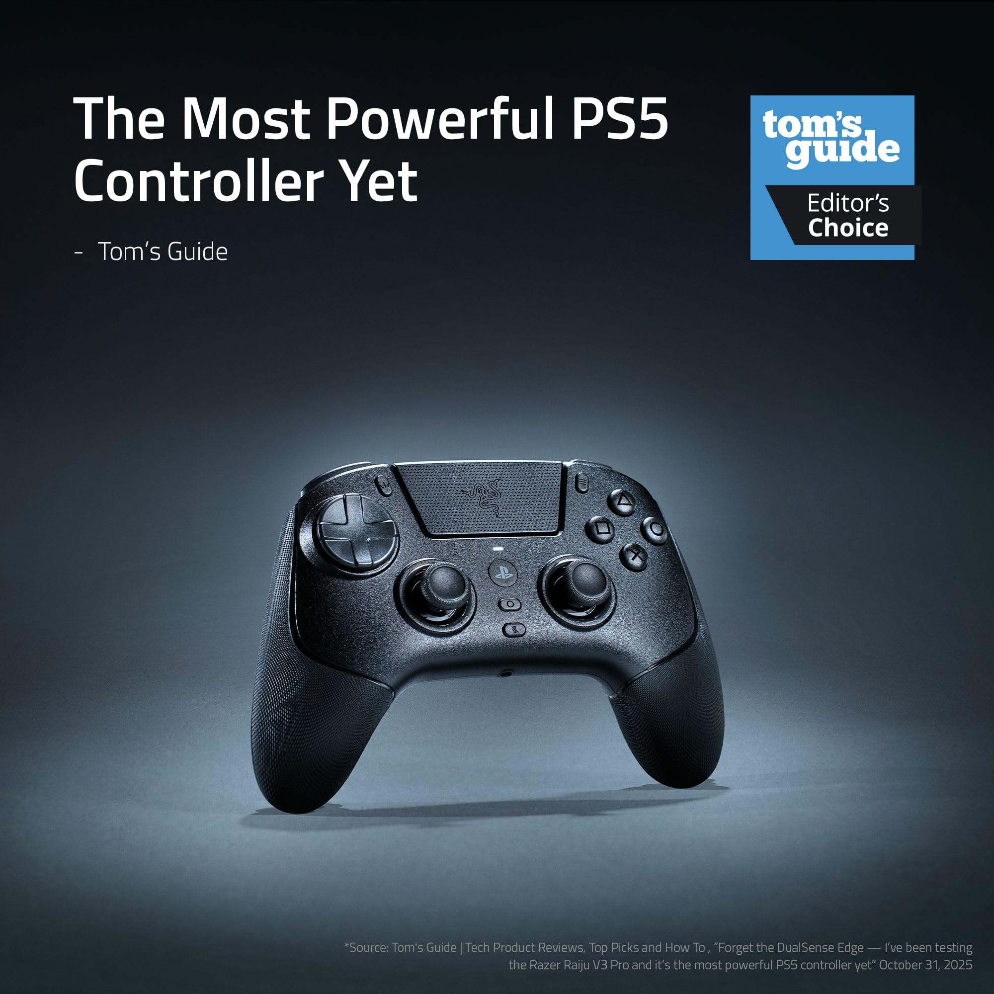 Razer Raiju V3 Pro - Wireless e-sports controller for PlayStation 5 & PC - 4 removable buttons & 2 claw grip bumpers - TMR analogue sticks - Pro HyperTrigger - Mecha-Tactile buttons | Black - Like New