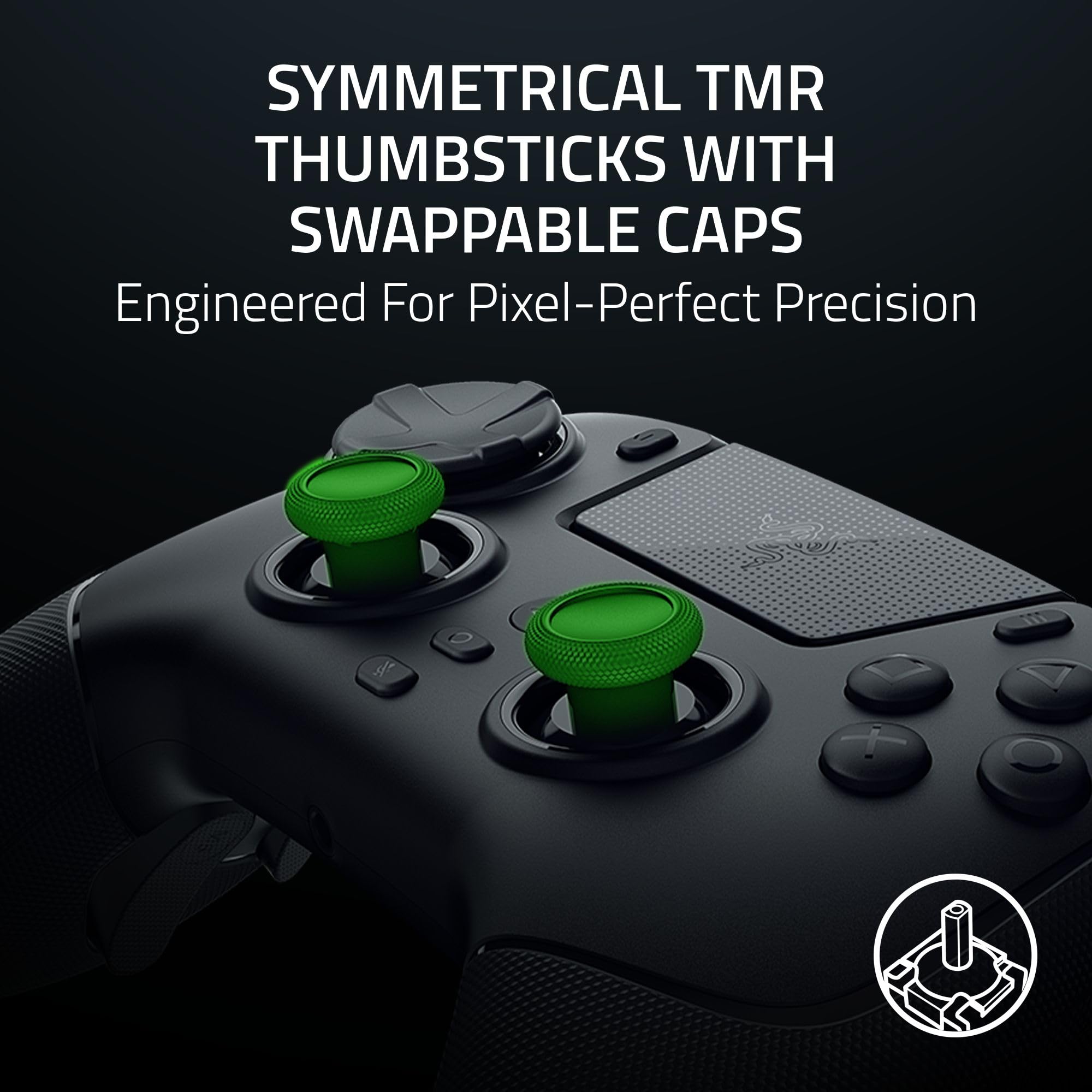 Razer Raiju V3 Pro - Wireless e-sports controller for PlayStation 5 & PC - 4 removable buttons & 2 claw grip bumpers - TMR analogue sticks - Pro HyperTrigger - Mecha-Tactile buttons | Black - Like New