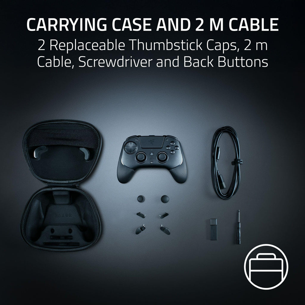 Razer Raiju V3 Pro - Wireless e-sports controller for PlayStation 5 & PC - 4 removable buttons & 2 claw grip bumpers - TMR analogue sticks - Pro HyperTrigger - Mecha-Tactile buttons | Black - Like New