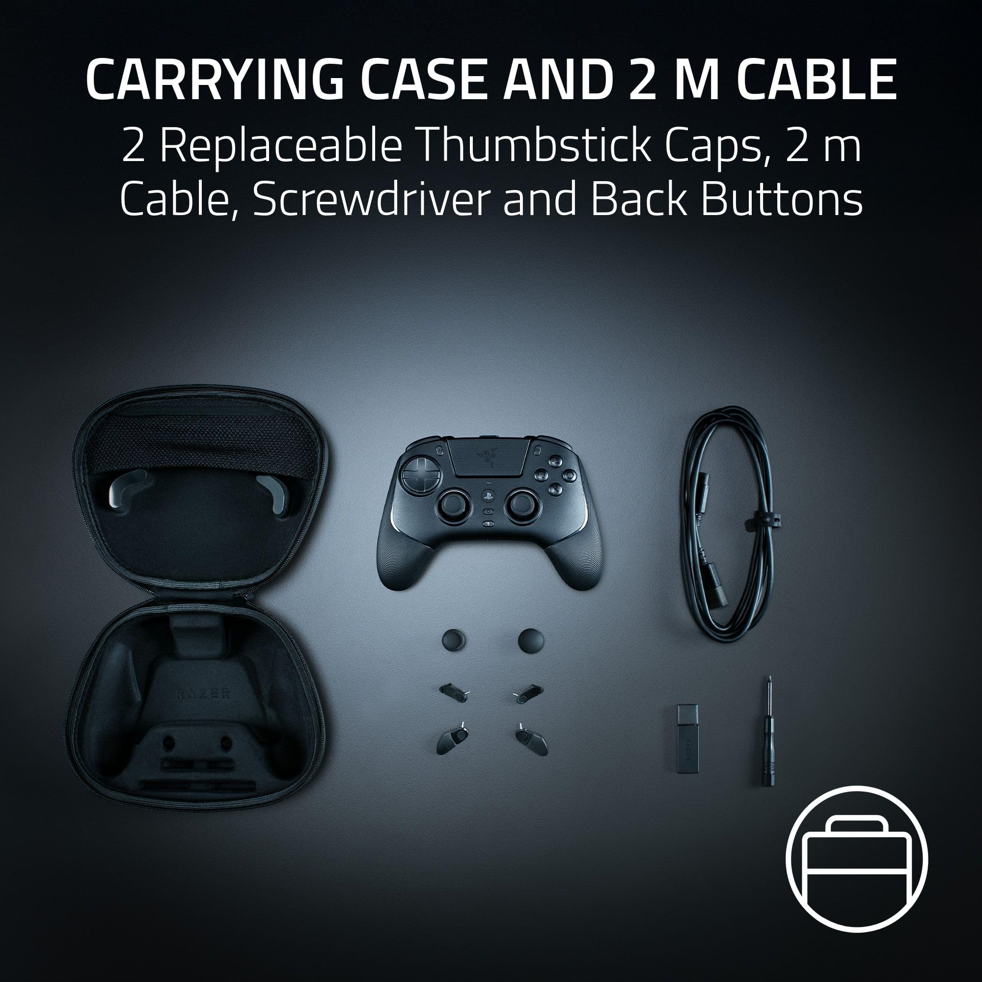 Razer Raiju V3 Pro - Wireless e-sports controller for PlayStation 5 & PC - 4 removable buttons & 2 claw grip bumpers - TMR analogue sticks - Pro HyperTrigger - Mecha-Tactile buttons | Black - Like New