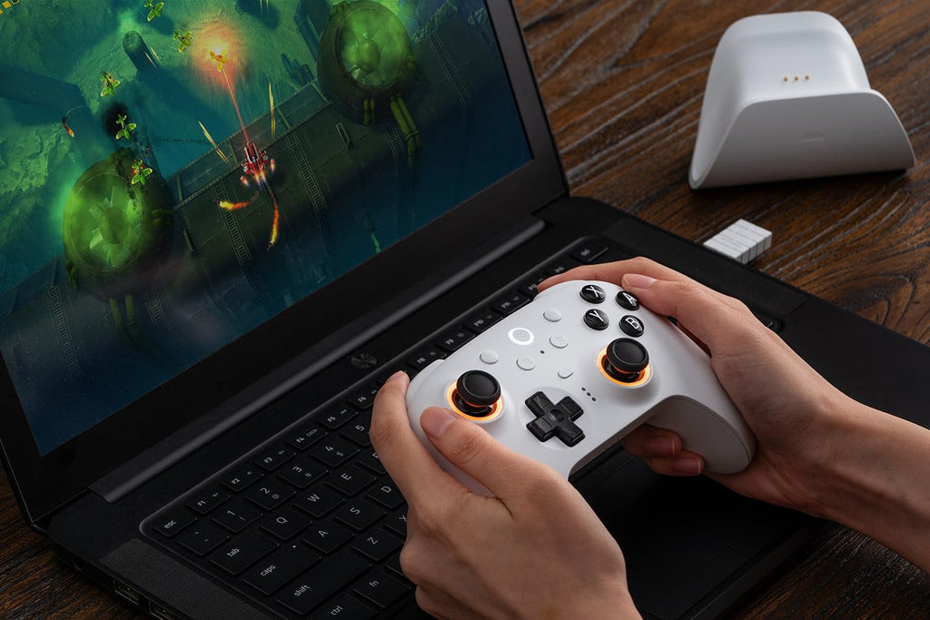 8Bitdo Ultimate 2 Bluetooth Controller for Switch, Switch 2 & Windows PC, Switch Pro Controller with TMR Joysticks, Switchable Hall Effect/Tactile Triggers, Vibration and Motion Control, RGB, Black - Like New