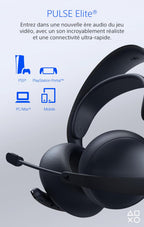 PULSE Elite Wireless Headset - Midnight Black - PlayStation PS5 Gaming Headphones - Like New