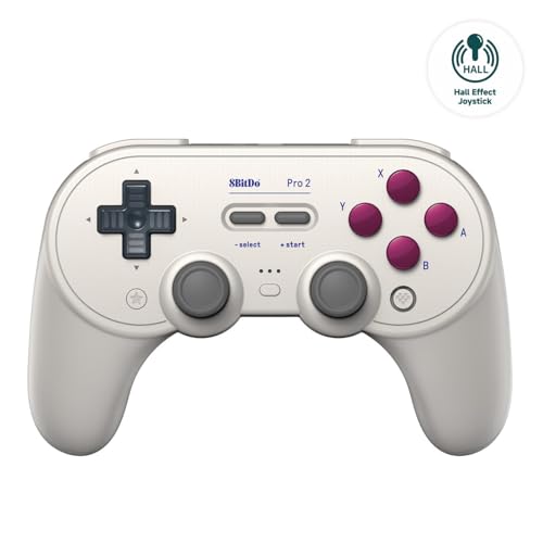 8Bitdo Pro 2 Bluetooth Controller for Switch, Switch 2, Hall Effect Joystick Update, Wireless Gaming Controller for Switch, PC, Android, and Steam Deck & Apple (G Classic Edition) - Like New