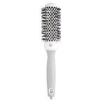 Olivia Garden Expert Blowout Shine - White & Grey - 35 - Ceramic Coated Round Brush for Smooth Blowout, Frizz-Free Hair & Radiant Shine - New