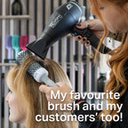 Olivia Garden Expert Blowout Shine - White & Grey - 35 - Ceramic Coated Round Brush for Smooth Blowout, Frizz-Free Hair & Radiant Shine - New