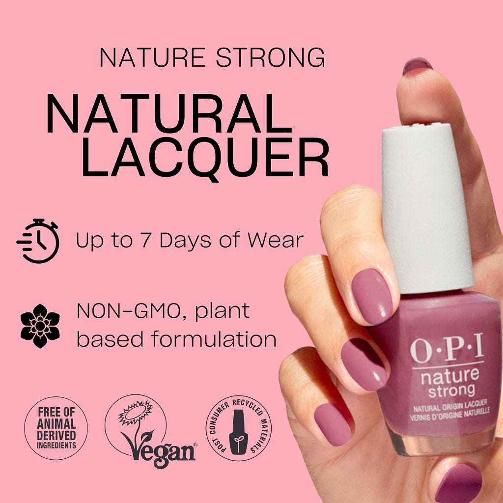 OPI Nature Strong Nail Polish Quick Dry Vegan Nail Varnish with Long-Lasting Results, Made with Natural Ingredients, Once and Floral 15ml - New