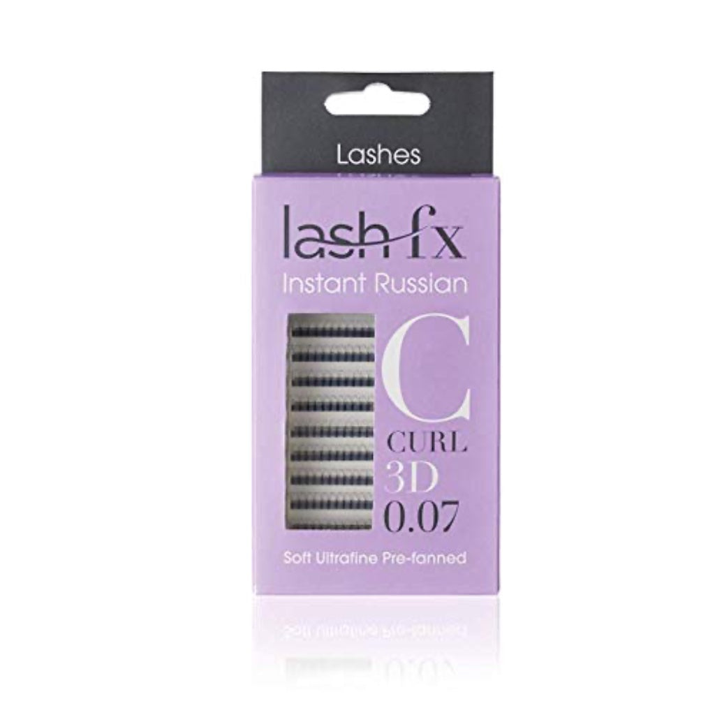 Lash FX Russian Volume Lashes 6D C Curl - 0.07mm Thickness - 12mm Length Eyelash Extensions - Damaged Box
