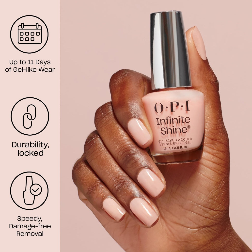 OPI Infinite Shine Nail Polish - It's a Girl - Gel Like & Long Lasting Baby Pink Nail Polish - with Pre-Cured Gel Technology & OPI Pro-Wide Brush (15ml) - New