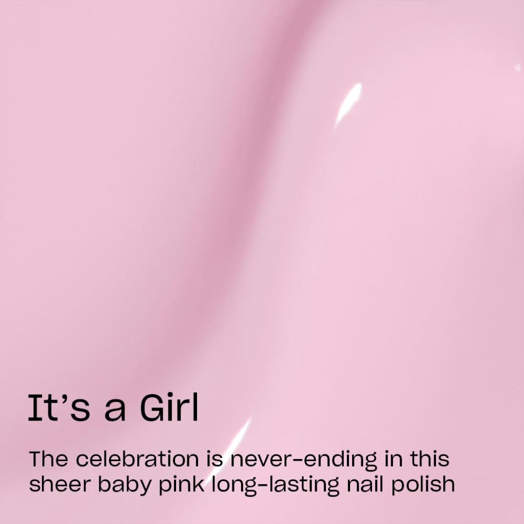 OPI Infinite Shine Nail Polish - It's a Girl - Gel Like & Long Lasting Baby Pink Nail Polish - with Pre-Cured Gel Technology & OPI Pro-Wide Brush (15ml) - New