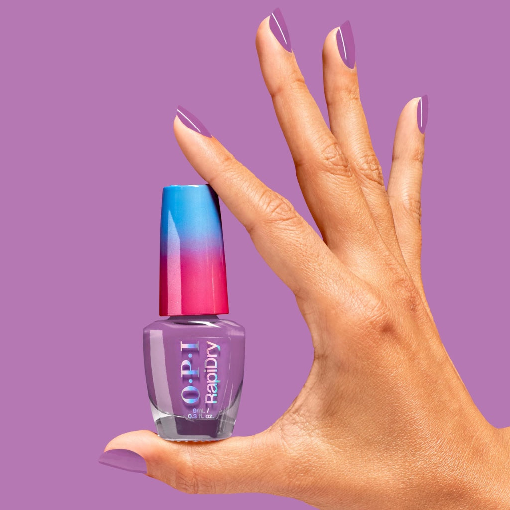 OPI RapiDryTM Quick-Dry Lacquer - Bright Back at It Purple Nail Polish - Vegan, Fast Drying & Smudge-proof in 60 Seconds (9ml) - Damaged Box