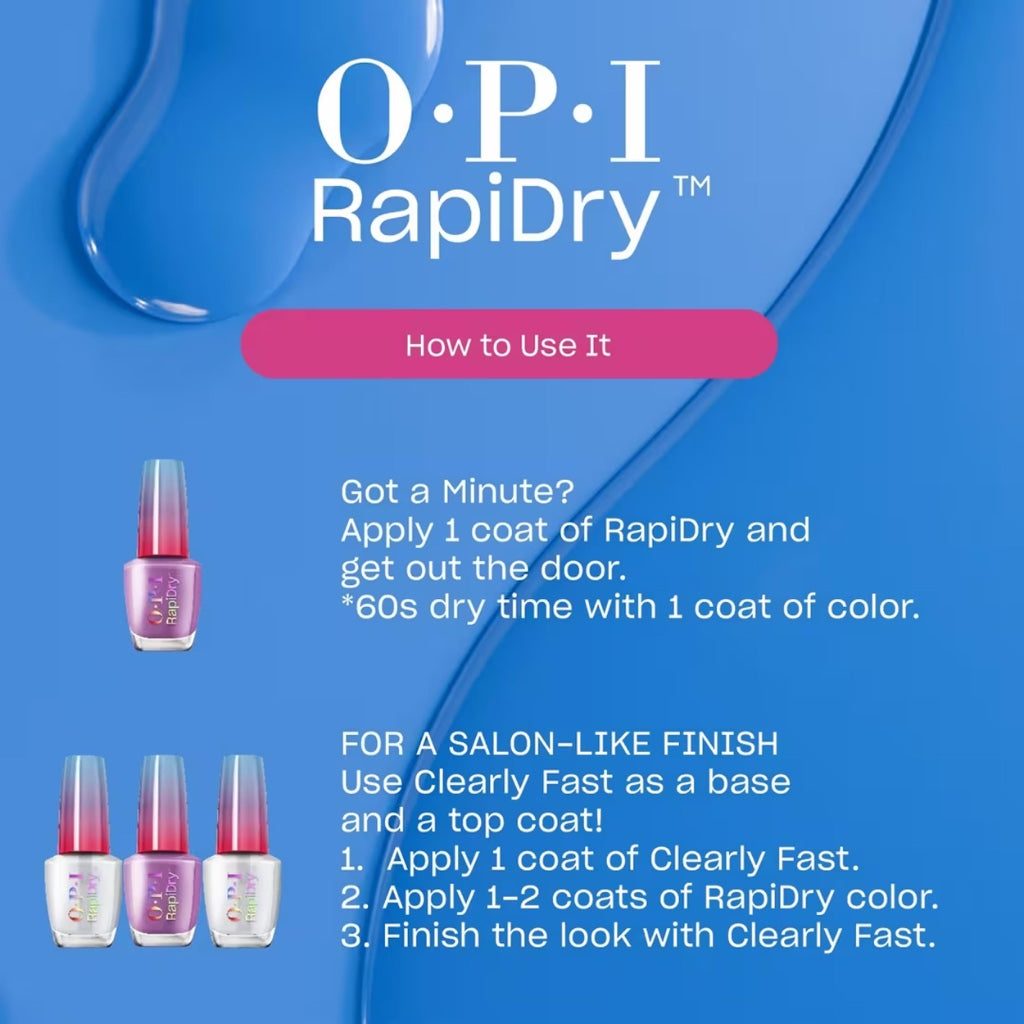 OPI RapiDryTM Quick-Dry Lacquer - Bright Back at It Purple Nail Polish - Vegan, Fast Drying & Smudge-proof in 60 Seconds (9ml) - Damaged Box