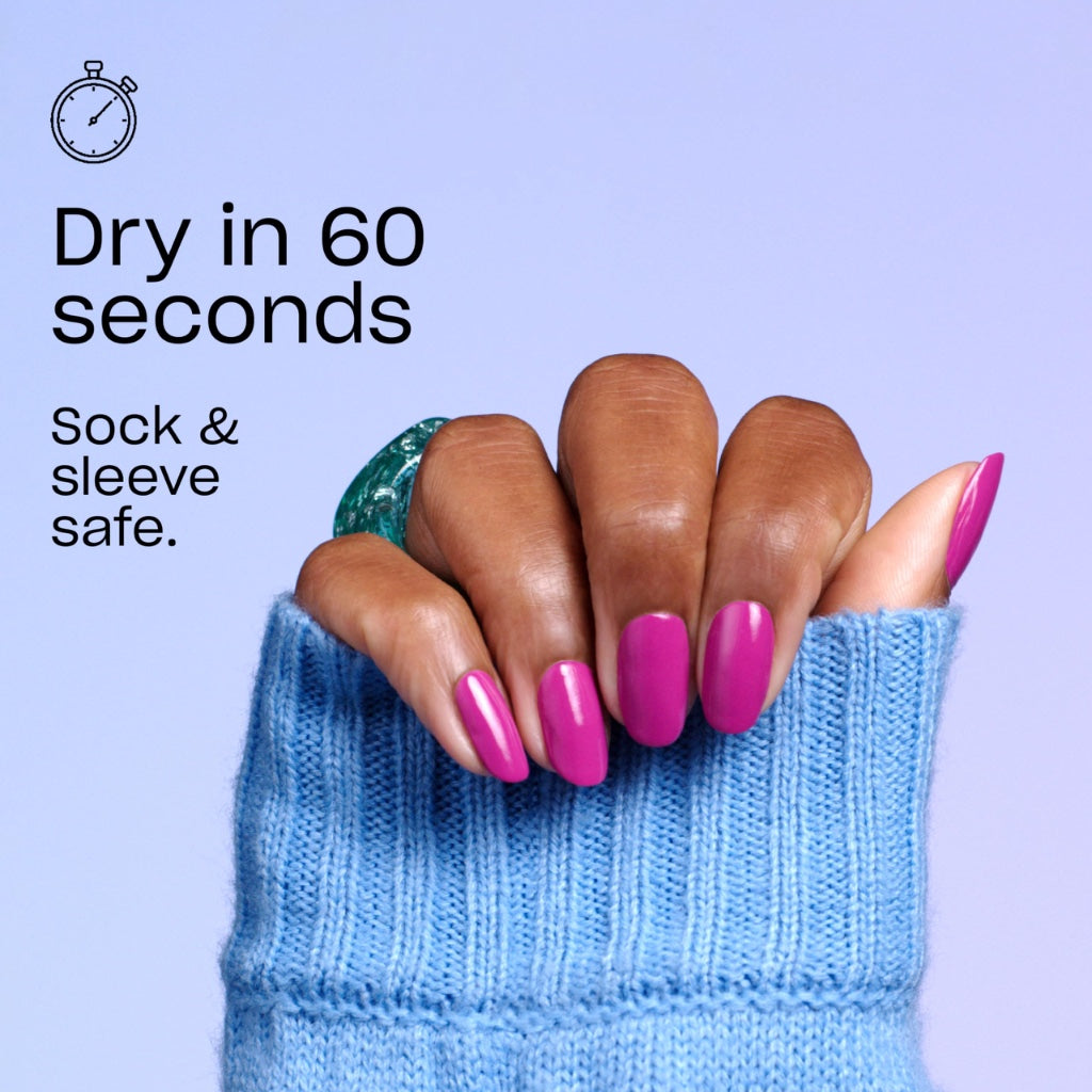 OPI RapiDryTM Quick-Dry Lacquer - Bright Back at It Purple Nail Polish - Vegan, Fast Drying & Smudge-proof in 60 Seconds (9ml) - Damaged Box