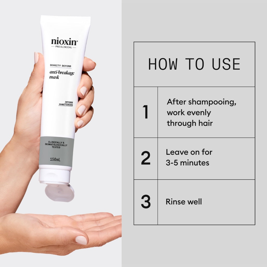 Nioxin Density Defend Anti-Breakage Strengthening Hair Mask - Deep Conditioning Hair Treatment Protects Against Hair Breakage - with Vitamin C (150ml) - New