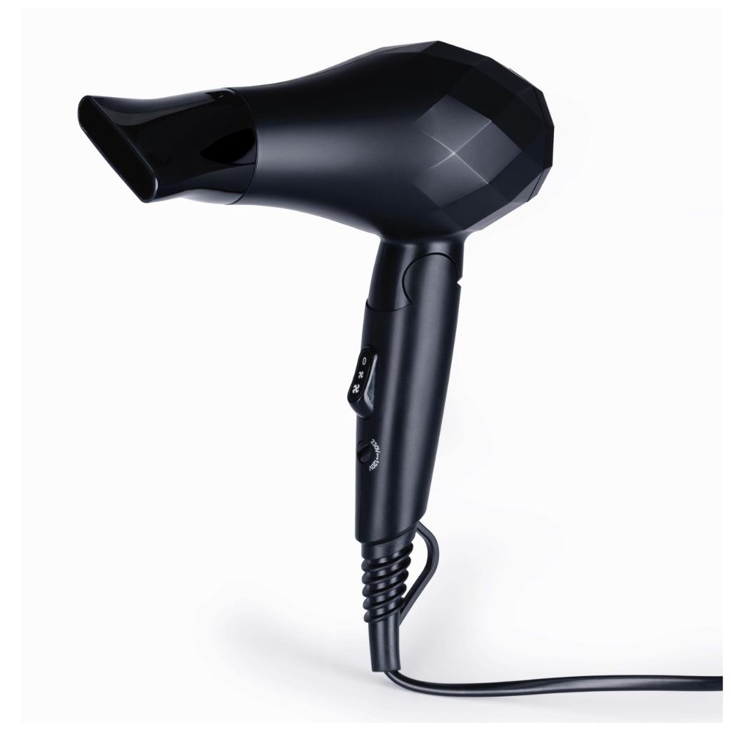 STATUS Toulouse Black Foldable Travel Hairdryer - New