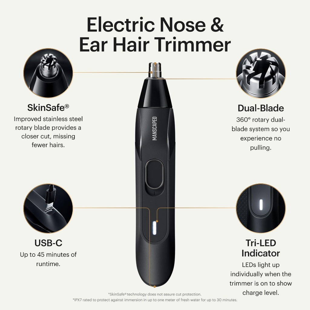 MANSCAPED(R) Weed Whacker(R) 2.0 Electric Nose & Ear Hair Trimmer - 7,000 RPM Precision Tool with Rechargeable Battery, Wet/Dry, Easy to Clean, Improved Stainless Steel Replaceable Blade - New