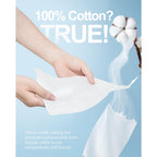 Purcotton Disposable Face Towel, 600-Count 100% Cotton Dry Wipes, Unscented & Biodegradable Cotton Tissue, Face Cloths for Makeup Removing, Skin Care, Traveling, 20x20 cm - New