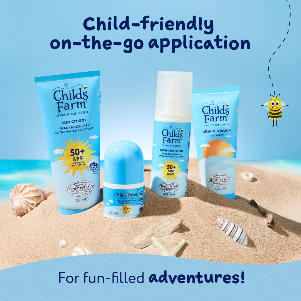 Childs Farm Kids & Baby Sun Cream SPF 50+ | UVA & UVB Very High Protection | Extra Water Resistant | Fragrance Free | Suitable for Dry, Sensitive Skin, 200ml - Damaged Box