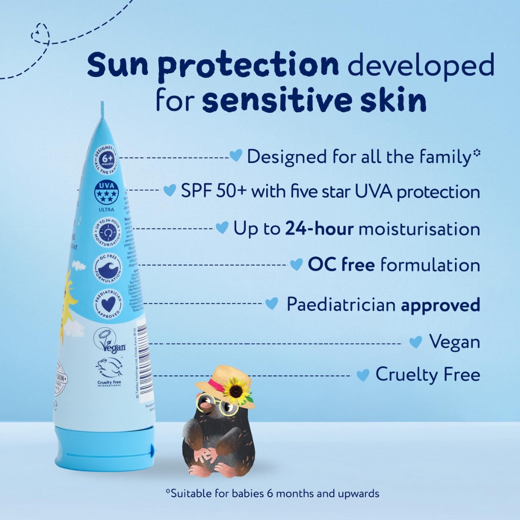 Childs Farm Kids & Baby Sun Cream SPF 50+ | UVA & UVB Very High Protection | Extra Water Resistant | Fragrance Free | Suitable for Dry, Sensitive Skin, 200ml - Damaged Box