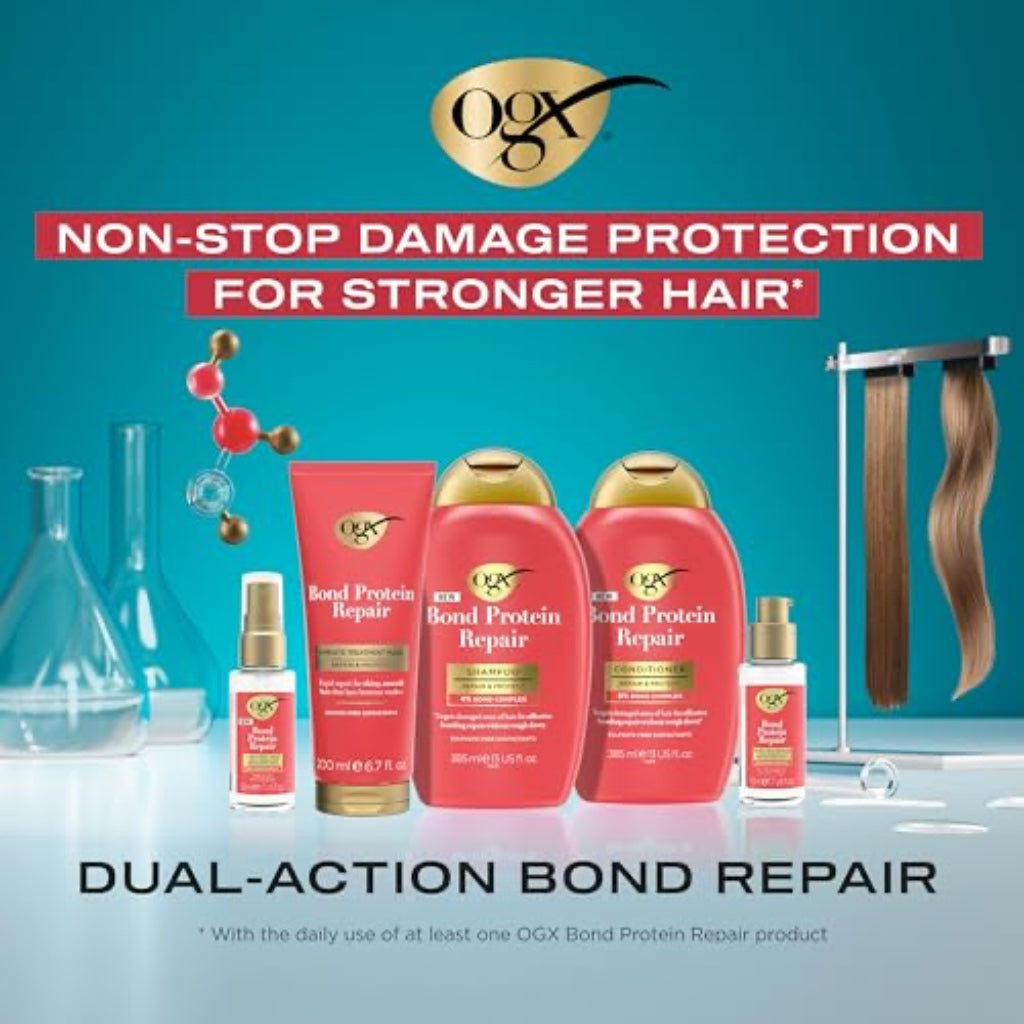 OGX Bond Protein Repair 1 Minute Treatment Mask, Repair & Protect, Rapid Repair for Shiny & Smooth Hair Between Washes, Sulfate Free, 200ml - New