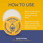 Seven Potions Beard Wax for Men - Medium Hold Styling Wax to Shape And Nourish Your Beard - All-Natural, Vegan, Cruelty Free - Citrus Tonic (30 ml) - Damaged Box