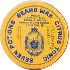 Seven Potions Beard Wax for Men - Medium Hold Styling Wax to Shape And Nourish Your Beard - All-Natural, Vegan, Cruelty Free - Citrus Tonic (30 ml) - Damaged Box