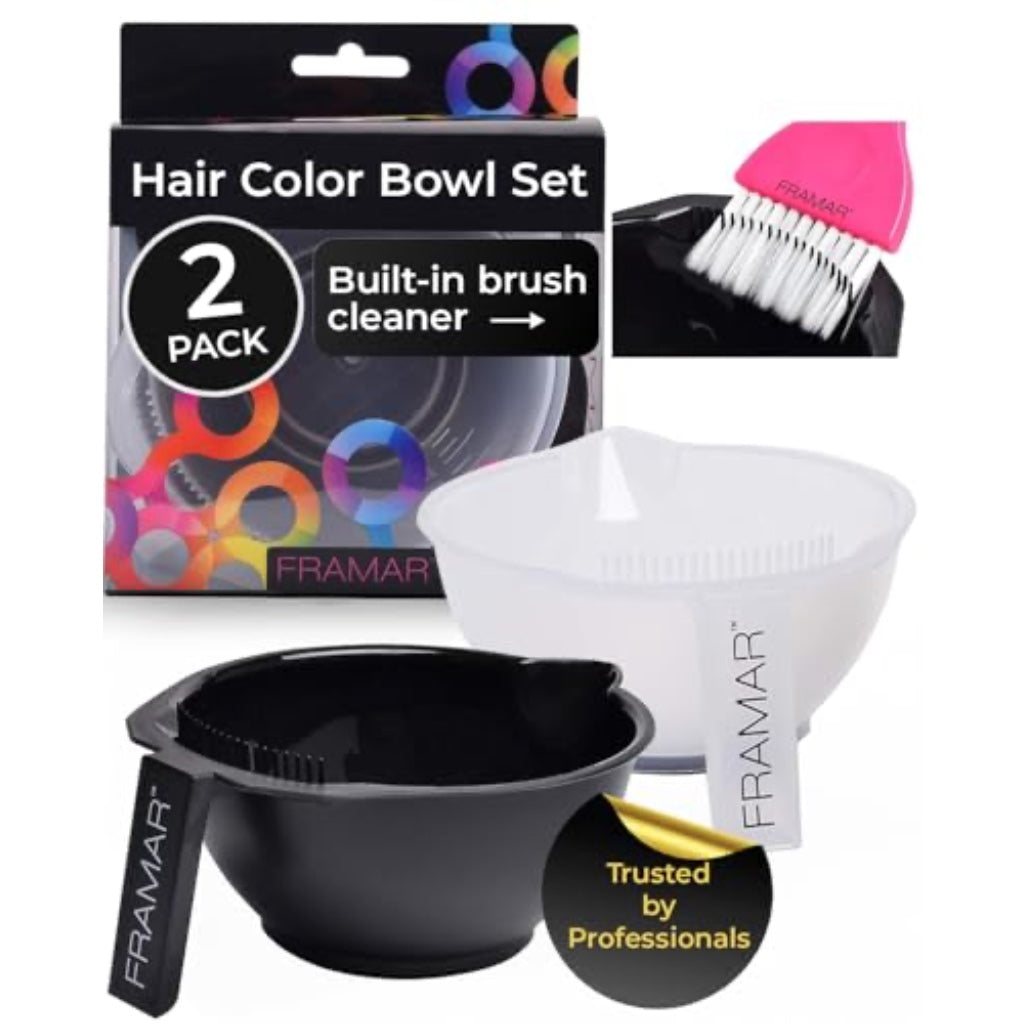 FRAMAR Hair Dye Bowl Set, Tint Bowl for Hair Colour, Bleach Hair Die - 2pc - New