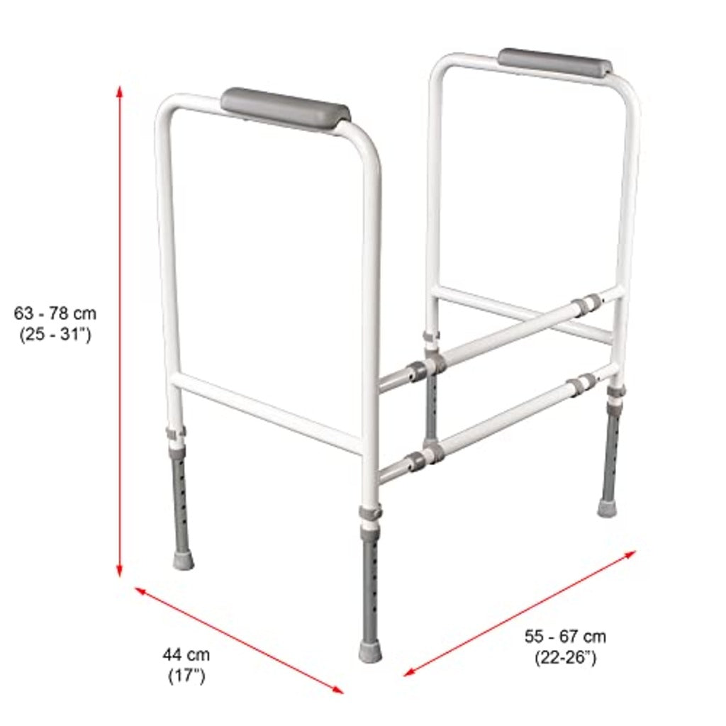 NRS Toilet Frame S18993 - Height & Width Adjustable Toilet Support Aid - Bathroom Mobility Assist - Damaged Box