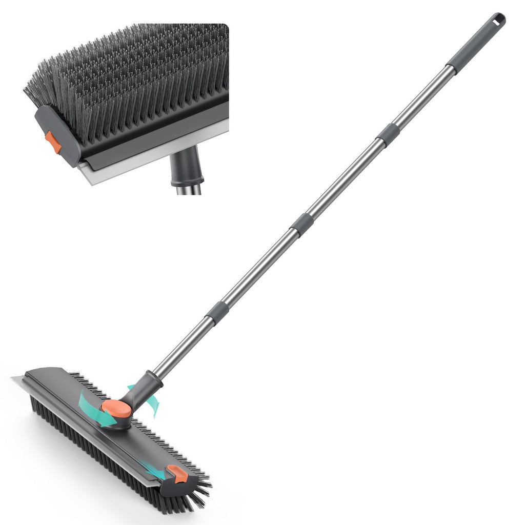 Alyvisun 3-in-1 Floor Scrubbing Brush - V Bristles Deck Scrubber - Long Handle Cleaning Tool - New
