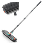 Alyvisun 3-in-1 Floor Scrubbing Brush - V Bristles Deck Scrubber - Long Handle Cleaning Tool - New