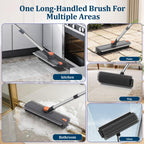 Alyvisun 3-in-1 Floor Scrubbing Brush - V Bristles Deck Scrubber - Long Handle Cleaning Tool - New