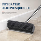 Alyvisun 3-in-1 Floor Scrubbing Brush - V Bristles Deck Scrubber - Long Handle Cleaning Tool - New