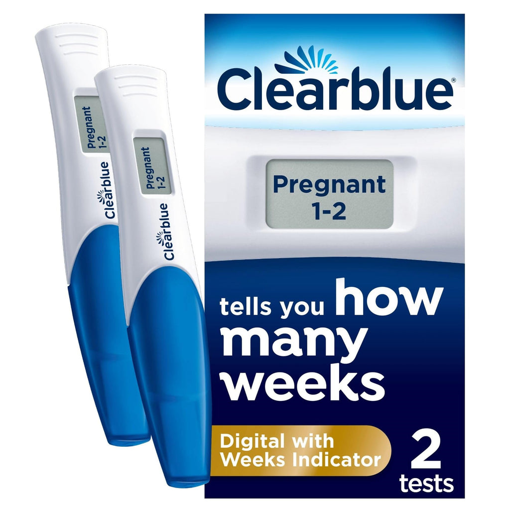 Clearblue Digital Pregnancy Test with Weeks Indicator - 2 Tests - Damaged Box - BBE 11/2028