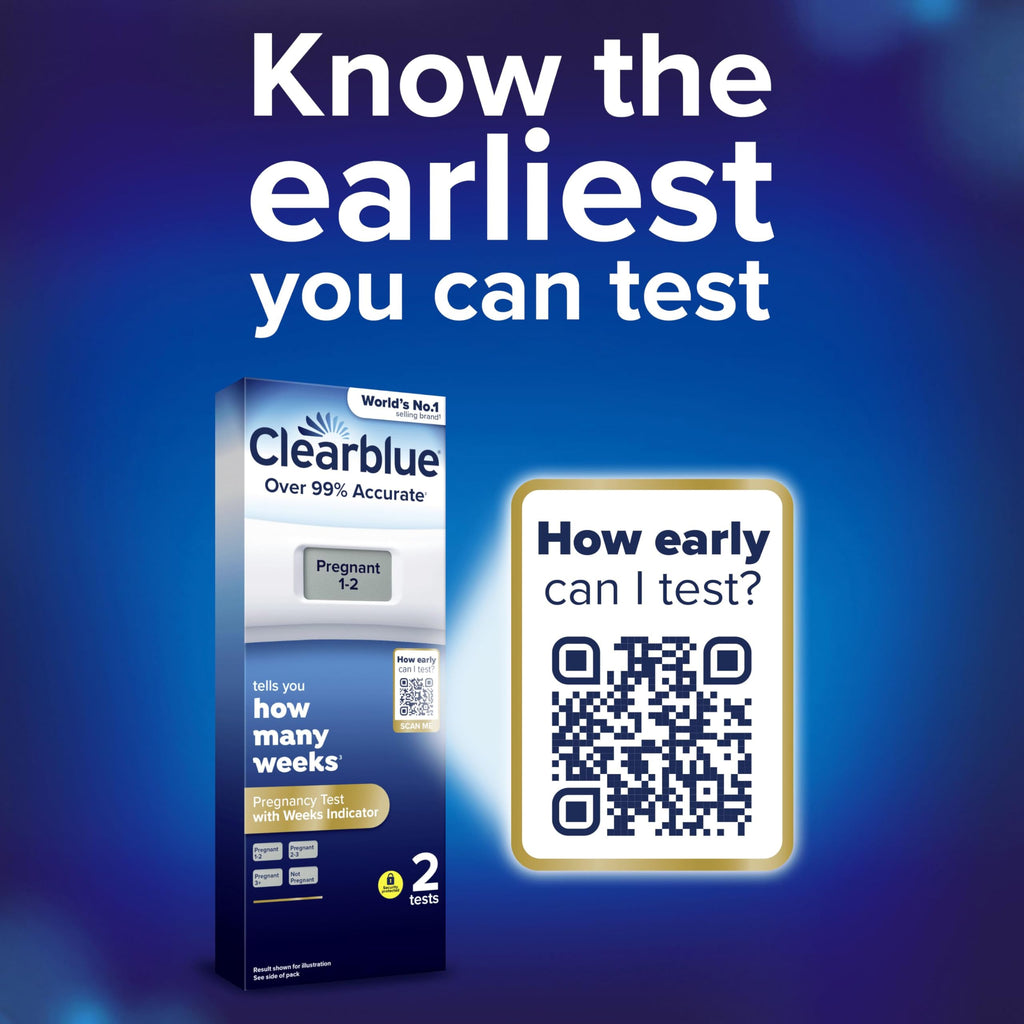 Clearblue Digital Pregnancy Test with Weeks Indicator - 2 Tests - Damaged Box - BBE 11/2028