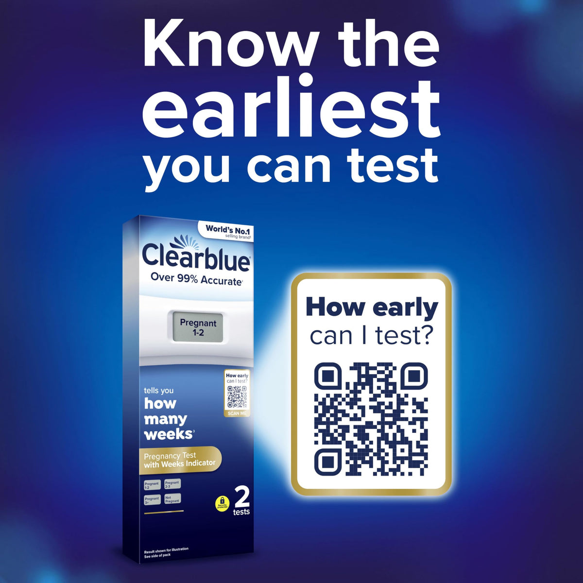Clearblue Digital Pregnancy Test with Weeks Indicator - 2 Tests - Damaged Box - BBE 11/2028